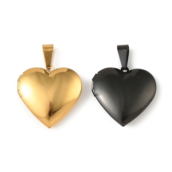 316 подвески из нержавеющей стали Locket, сердце прелести, с 304 защелкивающимися дужками из нержавеющей стали, подвесками-рамками для фотографий из нержавеющей стали, ионное покрытие (ip)
