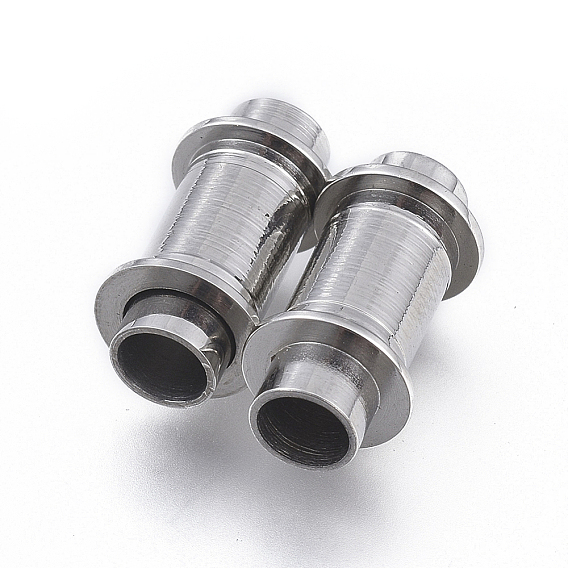 304 Stainless Steel Magnetic Clasps with Glue-in Ends, Column