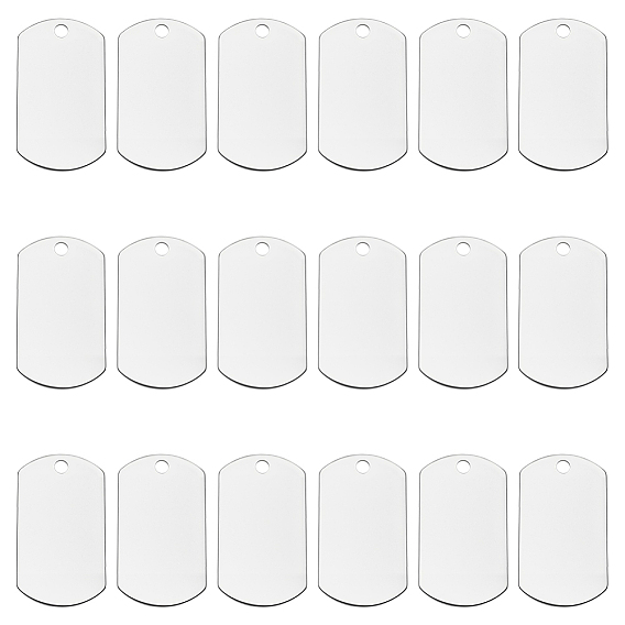 100 шт. 304 подвески из нержавеющей стали, прямоугольные, штамповка пустой метки