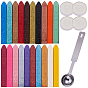 DIY-Siegelwachs-Stempel-Kits, mit Siegellackstangen ohne Dochte, Edelstahllöffel und flache runde Kerze