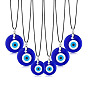 Blue Devil Eye Pendant Necklace with 3cm Round Bead Chain - Gothic Jewelry Accessory