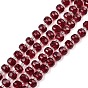 Transparent Glass Beads Strands, Rondelle, Faceted