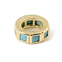 Brass Micro Pave Cubic Zirconia European Beads, Flat Round, Large Hole Beads, Rack Plating, Long-Lasting Plated, Lead Free & Cadmium Free, Real 18K Gold Plated