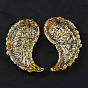 Wing Shape Resin with Natural Mixed Gemstone Chips Inside Jewelry Display Plate, Cosmetics Organizer Storage Tray