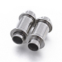 304 Stainless Steel Magnetic Clasps with Glue-in Ends, Column