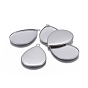 304 Stainless Steel Pendant Cabochon Settings, Milled Edge Bezel Cups, Drop
