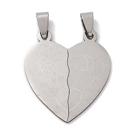 201 подвески из нержавеющей стали, разбивая сердце словом mejor amiga charms, анти-тускнение
