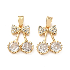 Латунные микро проложить кубического циркония подвески, черри прелести, без никеля 