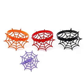 Plastic Napkin Rings, Napkin Holder Ornament, Spider Web, Halloween Theme Restaurant Dinner Table Accessories