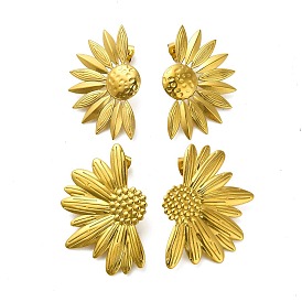 Подсолнух 304 серьги-гвоздики из нержавеющей стали для женщин, слева и справа