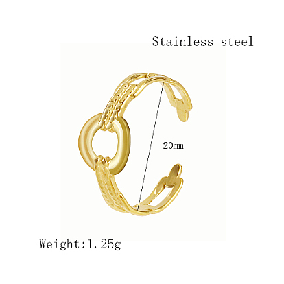 Ring Shape Stainless Steel Open Cuff Rings for Women