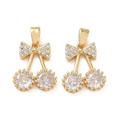 Латунные микро проложить кубического циркония подвески, черри прелести, без никеля 