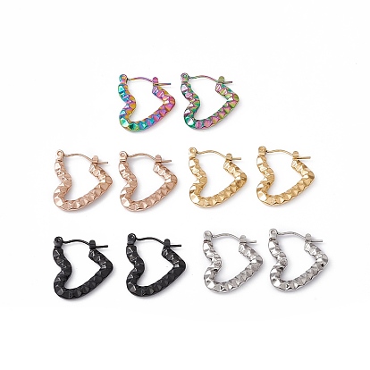 304 Stainless Steel Heart Hoop Earrings for Women Ion Plating(IP)