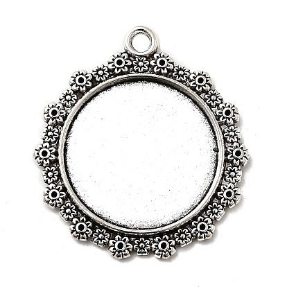 Сплавочные сеттинги для кулона (кабошон), тибетский стиль, без кадмия и без свинца, 31x28x2 мм, отверстие : 2.5 мм, лоток : 20 мм