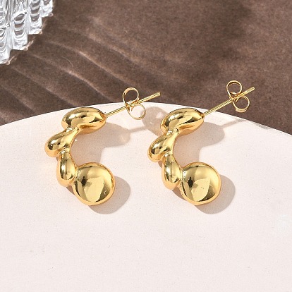 304 серьги-гвоздики из нержавеющей стали для женщин, ионное покрытие (ip)