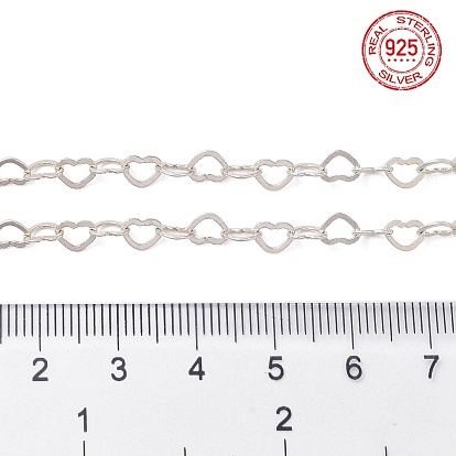 925 Sterling Silver Heart Link Chains, Soldered