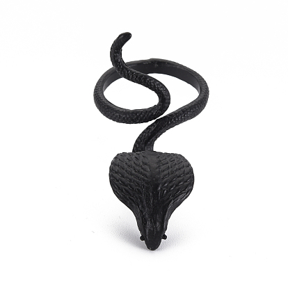 Men's Snake Wrap Alloy Open Cuff Ring, Wide Chunky Ring, Cadmium Free & Lead Free