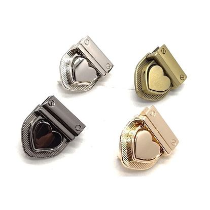 Замки для кошельков из цинкового сплава в форме сердца, металлический поворотный замок для сумок, аксессуары для сумок