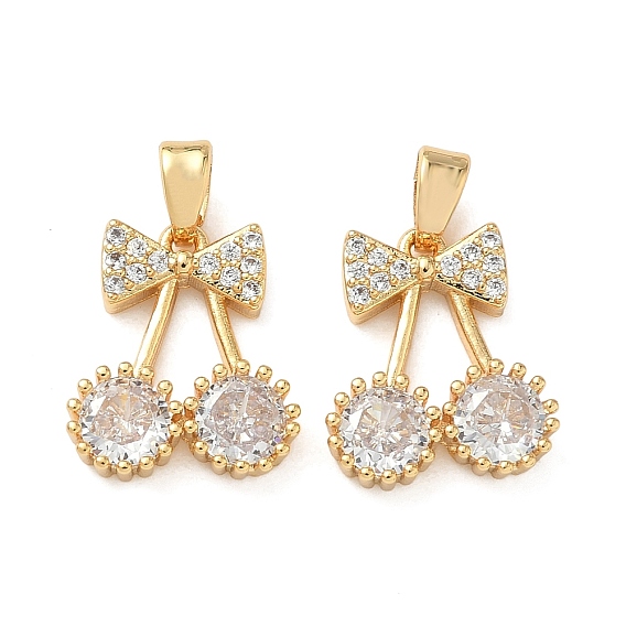 Латунные микро проложить кубического циркония подвески, черри прелести, без никеля 