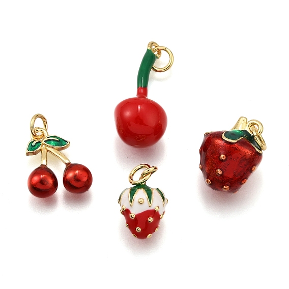 Латунь эмаль подвески, с целью перехода в кольце, без кадмия и без свинца, долговечный, реальный 18 k позолоченный, стойки покрытие, фруктовое очарование