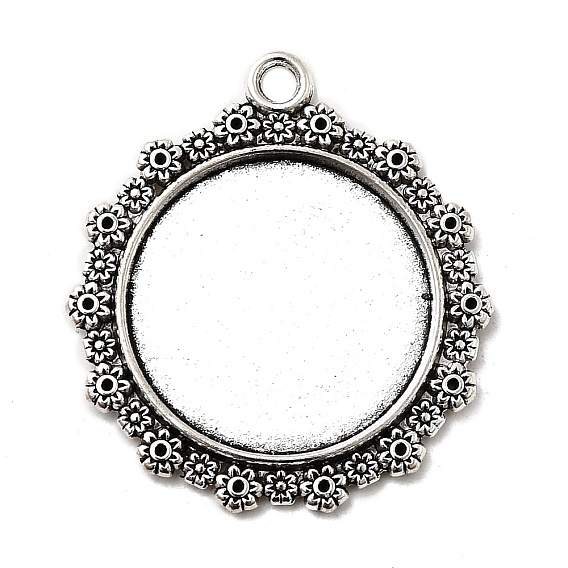 Сплавочные сеттинги для кулона (кабошон), тибетский стиль, без кадмия и без свинца, 31x28x2 мм, отверстие : 2.5 мм, лоток : 20 мм