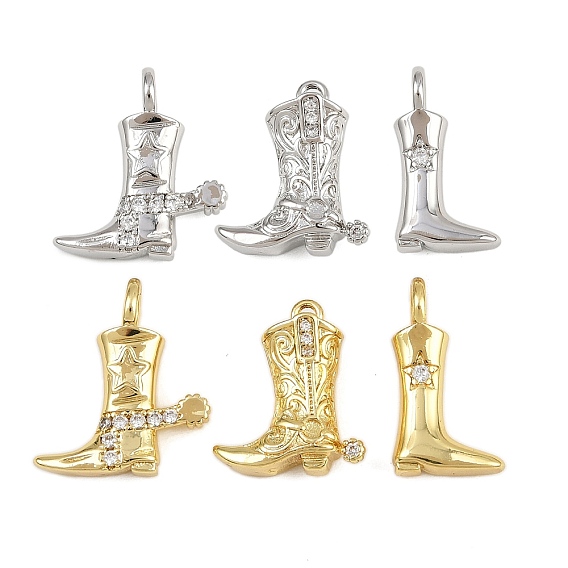 Латунные микро проложить кубического циркония подвески, брелоки для ботинок, стойки покрытие, долговечный, без кадмия и без свинца