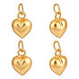 4Pcs 925 Sterling Silver Heart Charms, with Jump Rings