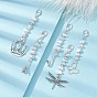 Wedding Theme Alloy Pendants Decorations, with Howlite Chip, with Alloy Lobster Claw Clasps, Mixed Shapes