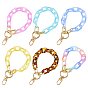6 piezas 6 colores correas de pulsera de cadena de cable de acrílico transparente, con cierres giratorios, accesorios de bolso