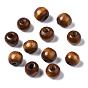 Handmade Natural Wood Beads, Lead Free, Dyed, Round