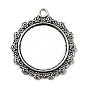Сплавочные сеттинги для кулона (кабошон), тибетский стиль, без кадмия и без свинца, 31x28x2 мм, отверстие : 2.5 мм, лоток : 20 мм