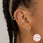 925 Sterling Silver Colorful Body Piercing Jewelry Nose Ring Ear Cuff Cartilage Earring