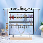 Love Arrow Iron Jewelry Storage Rack with Wood Base, Jewelry Organizer Holder Jewelry Tower for Bracelet, Necklace, Earrings, Cosmetics Storage