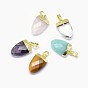 Mixed Gemstone Pendants, with Long-Lasting Plated Brass Findings, Faceted, Scabbard