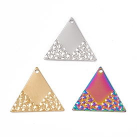 Ion Plating(IP) 304 Stainless Steel Pendants, Triangle Charm