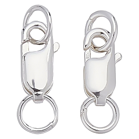 10 шт. 2 стили 925 застежки-лобстеры из стерлингового серебра, с прыжковых колец