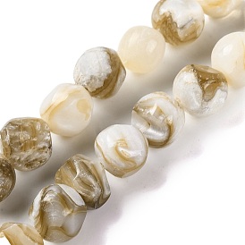 Natural Freshwater Shell Beads Strands, Irregular Round Bead