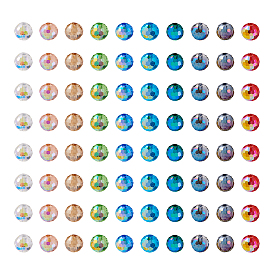 400шт 10 цветные стеклянные бусины нити, граненые, круглые