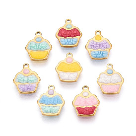 304 нержавеющей стальной эмали подвески, торт прелести, ионное покрытие (ip), реальный 18 k позолоченный