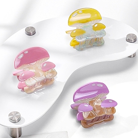 Cute Mushroom Cellulose Acetate Claw Hair Clips, Hair Accessories for Girls