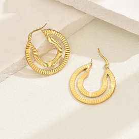 Плоские круглые серьги-кольца из нержавеющей стали