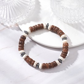 Браслеты из натуральных кокосовых и синтетических бирюзовых бусин для мужчин и женщин, рондель