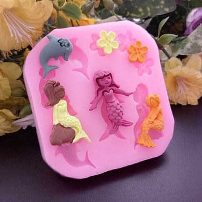 Food Grade Silicone Molds, Fondant Molds, For DIY Cake Decoration, Chocolate, Candy, UV Resin & Epoxy Resin Jewelry Making, Mermaid Theme