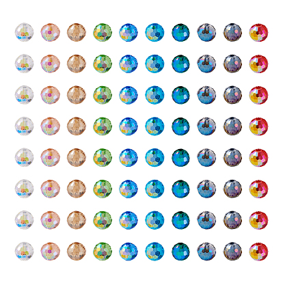 400шт 10 цветные стеклянные бусины нити, граненые, круглые