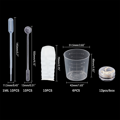 Olycraft DIY Supplies Kits, with Silicone Molds & Measuring Cup, Tinfoil, Latex Finger Cots, Plastic Stirring Rod & Pipettes