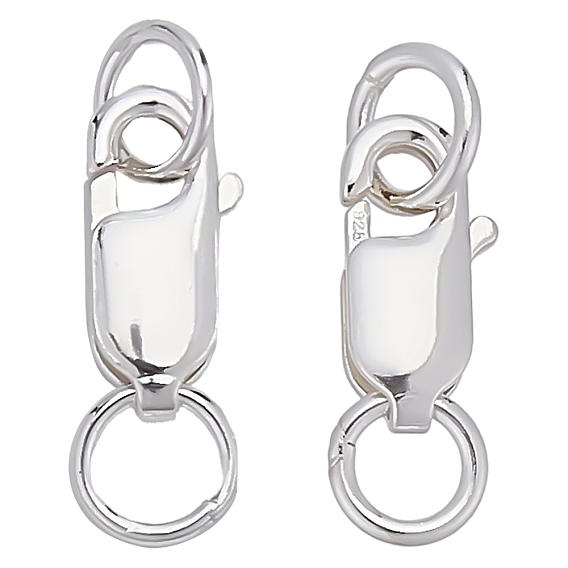 10 шт. 2 стили 925 застежки-лобстеры из стерлингового серебра, с прыжковых колец