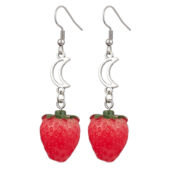 Смолы болтаться серьги, с сплавом лунный поиск, клубника
