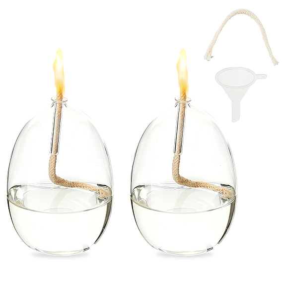 Transparent Glass Candle Holders with Candle Wick, Home Decoration