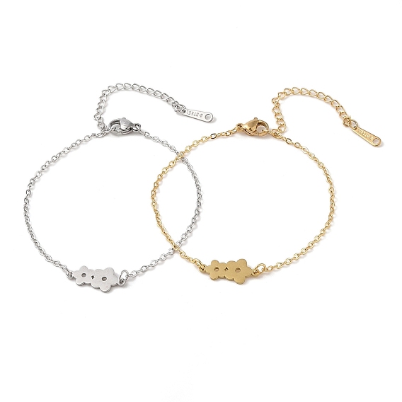 304 Браслеты из нержавеющей стали, цветок