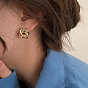 Brass Stud Earrings for Women, Knot